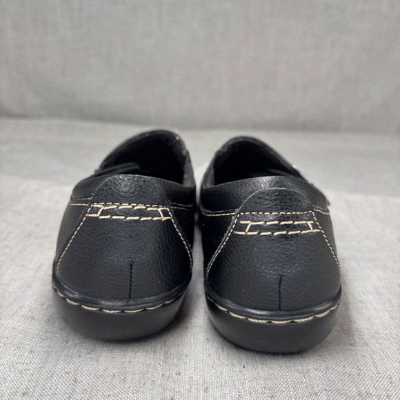 Clarks Collection‎ Ashland Black Leather Slip On Loafer Shoes Womens 8 Wide - Picture 6 of 11